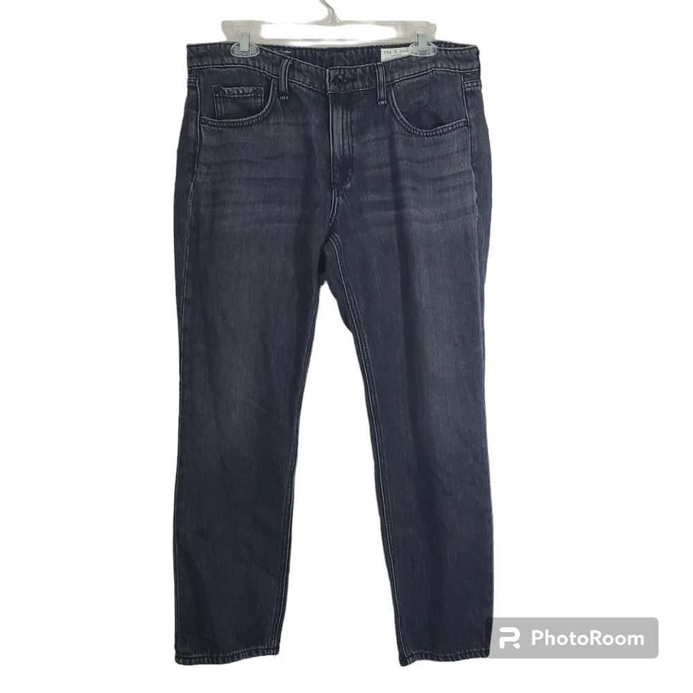 Rag & Bone Dre Low-Rise Boyfriend Onyx Slim Fit Broken In Boho Jeans NWT Size 30